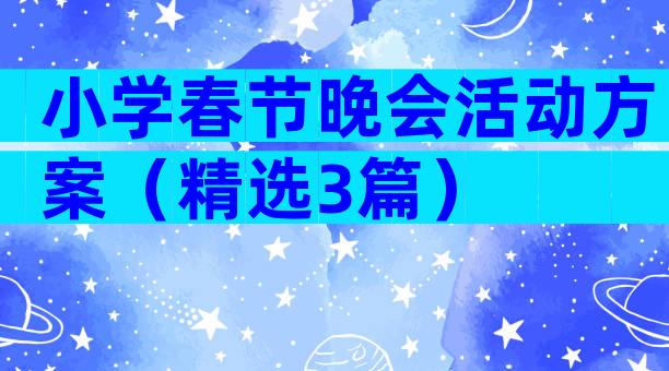 小学春节晚会活动方案（精选3篇）