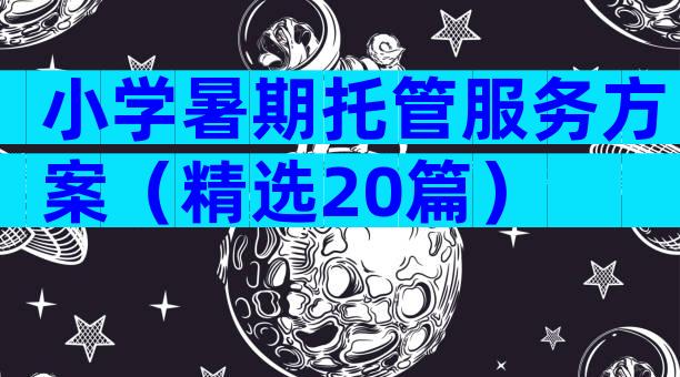 小学暑期托管服务方案（精选20篇）