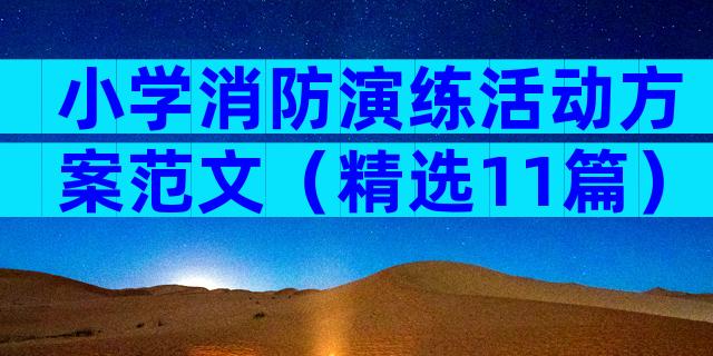 小学消防演练活动方案范文（精选11篇）