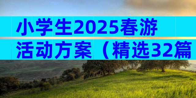 小学生2025春游活动方案（精选32篇）