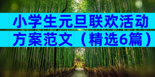 小学生元旦联欢活动方案范文（精选6篇）