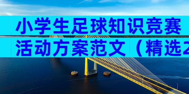 小学生足球知识竞赛活动方案范文（精选28篇）