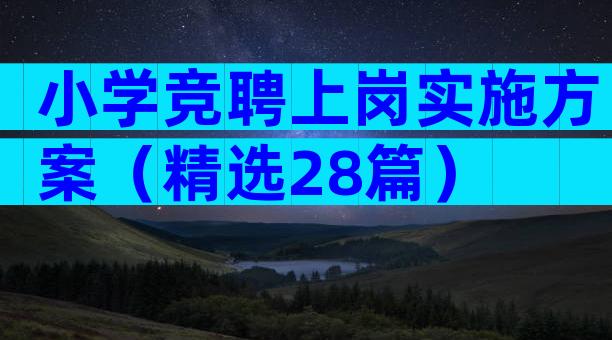 小学竞聘上岗实施方案（精选28篇）