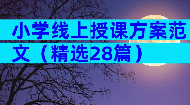 小学线上授课方案范文（精选28篇）