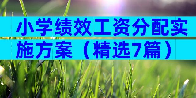 小学绩效工资分配实施方案（精选7篇）