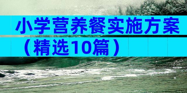 小学营养餐实施方案（精选10篇）