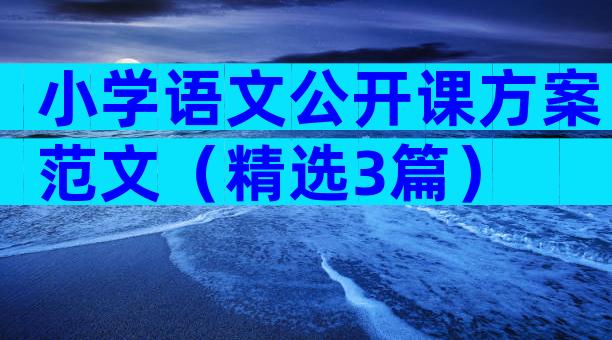 小学语文公开课方案范文（精选3篇）