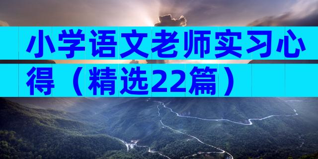 小学语文老师实习心得（精选22篇）