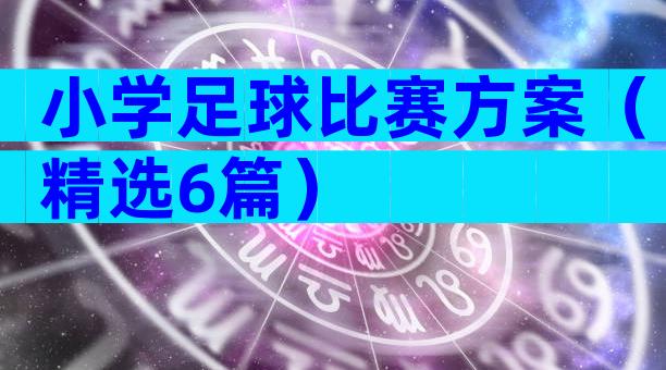 小学足球比赛方案（精选6篇）