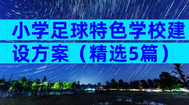 小学足球特色学校建设方案（精选5篇）