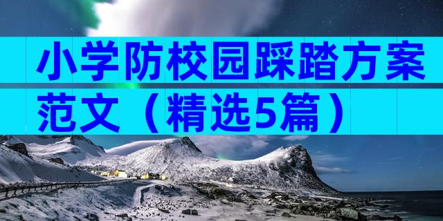 小学防校园踩踏方案范文（精选5篇）