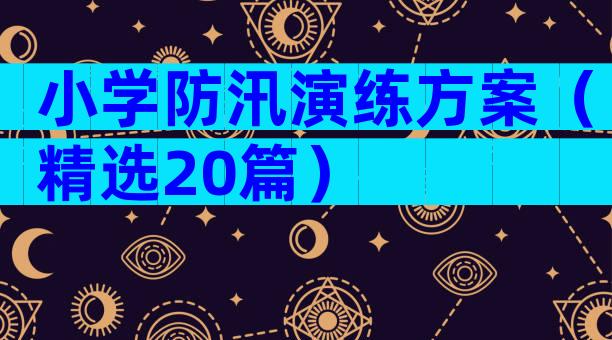小学防汛演练方案（精选20篇）