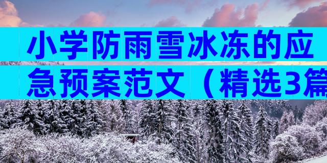 小学防雨雪冰冻的应急预案范文（精选3篇）