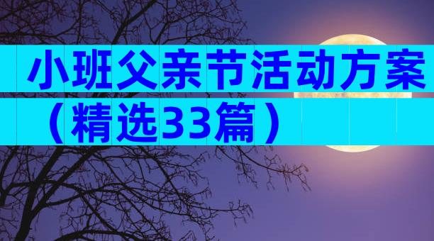 小班父亲节活动方案（精选33篇）