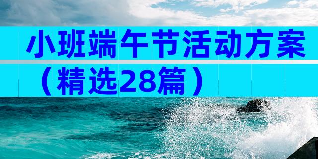 小班端午节活动方案（精选28篇）