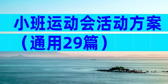 小班运动会活动方案（通用29篇）