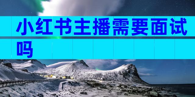 小红书主播需要面试吗