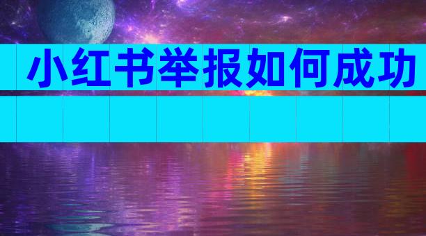 小红书举报如何成功