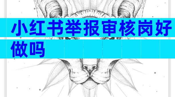 小红书举报审核岗好做吗