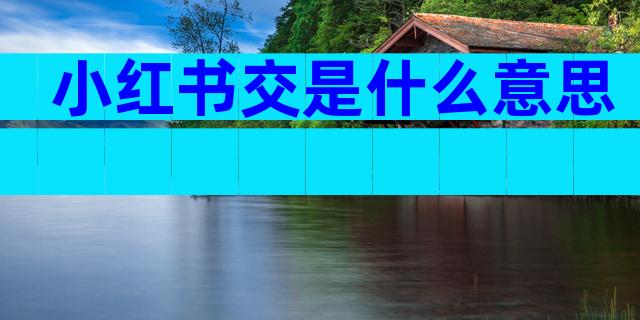 小红书交是什么意思