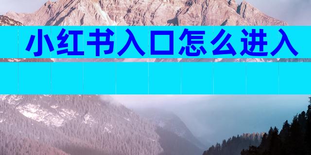 小红书入口怎么进入
