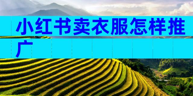 小红书卖衣服怎样推广