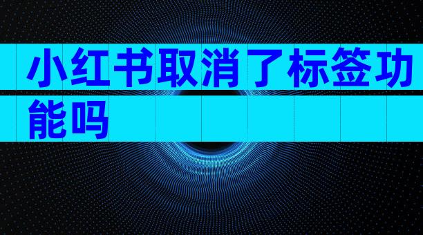 小红书取消了标签功能吗