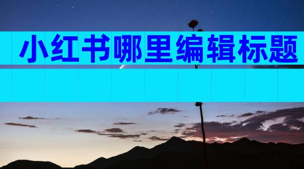 小红书哪里编辑标题