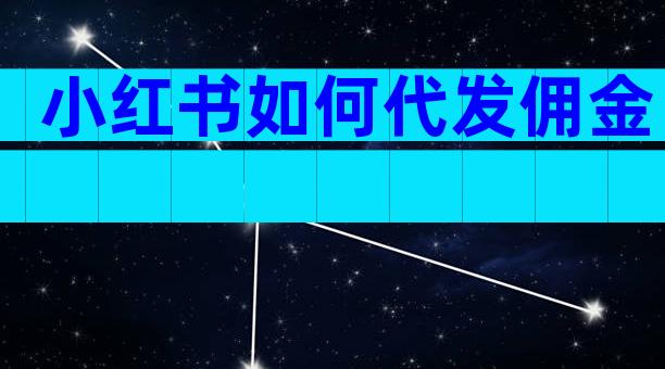小红书如何代发佣金