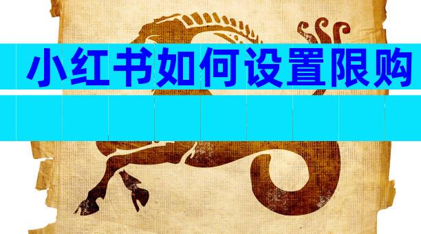 小红书如何设置限购