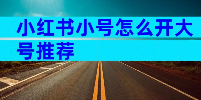 小红书小号怎么开大号推荐