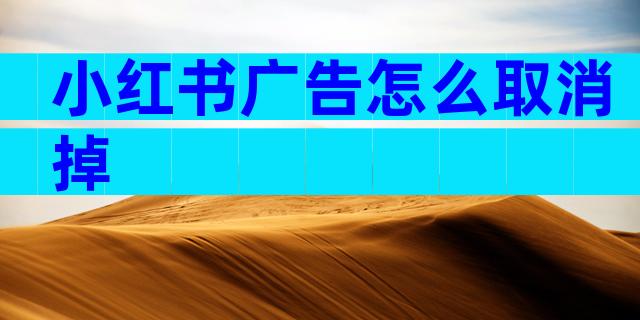 小红书广告怎么取消掉