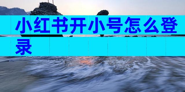 小红书开小号怎么登录