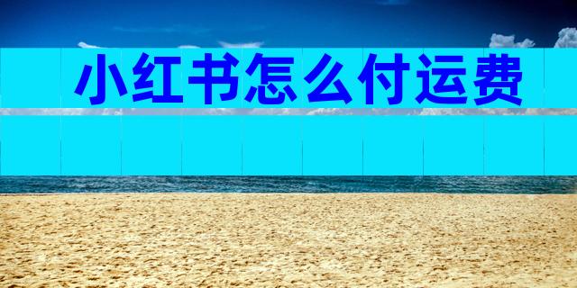 小红书怎么付运费