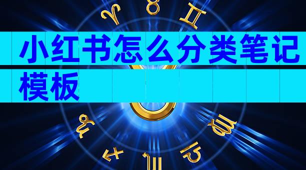 小红书怎么分类笔记模板