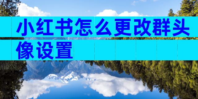 小红书怎么更改群头像设置