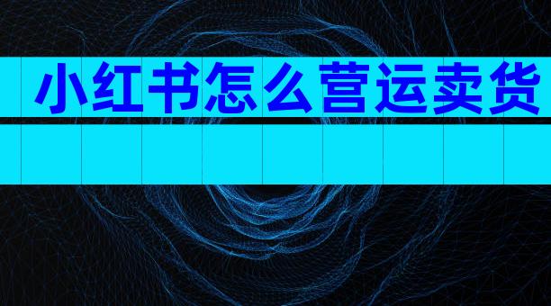 小红书怎么营运卖货