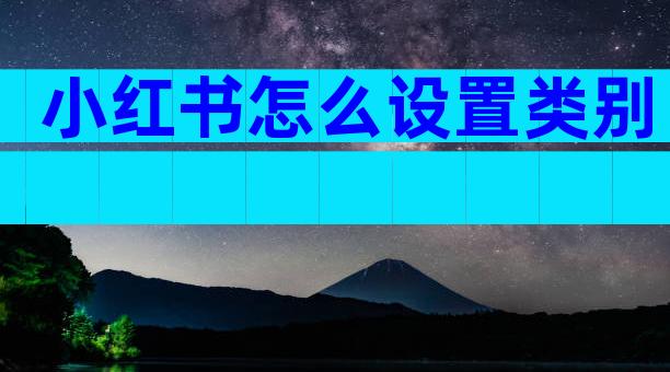 小红书怎么设置类别