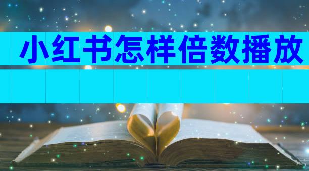 小红书怎样倍数播放