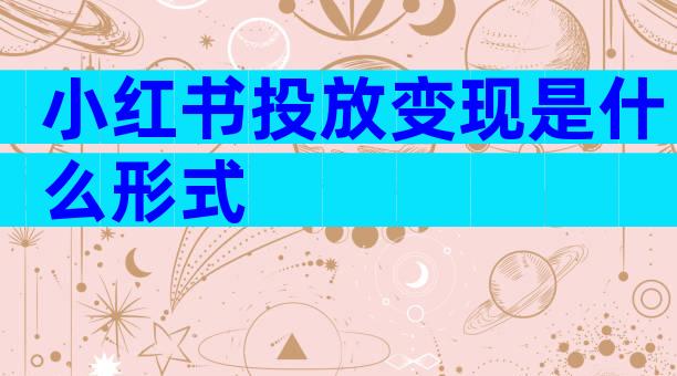 小红书投放变现是什么形式