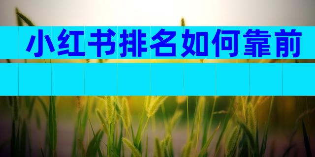 小红书排名如何靠前