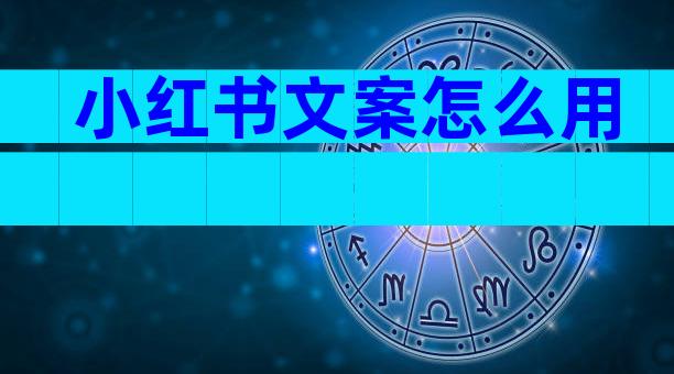 小红书文案怎么用