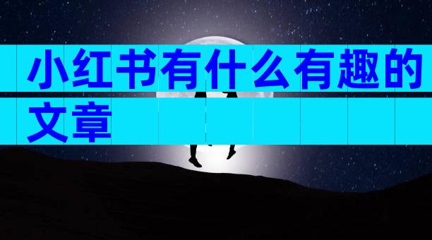 小红书有什么有趣的文章