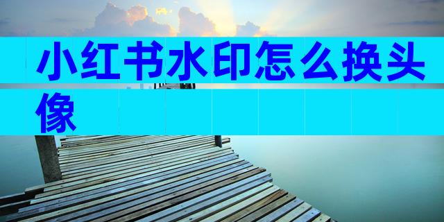 小红书水印怎么换头像