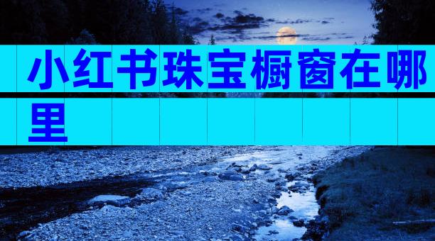 小红书珠宝橱窗在哪里