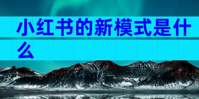 小红书的新模式是什么