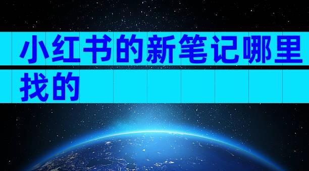 小红书的新笔记哪里找的
