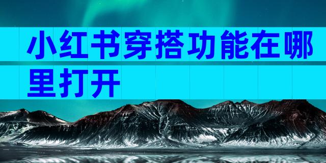 小红书穿搭功能在哪里打开
