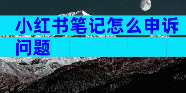 小红书笔记怎么申诉问题