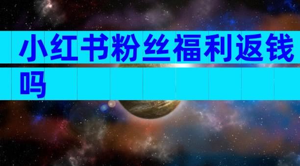 小红书粉丝福利返钱吗